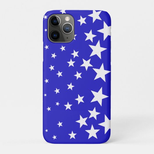 Wit sterpatroon op blauwe achtergrond Case-Mate iPhone case (Achterkant)