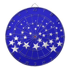 Wit sterpatroon op blauwe achtergrond dartbord