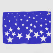 Wit sterpatroon op blauwe achtergrond golfhanddoek (Horizontaal)