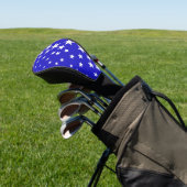 Wit sterpatroon op blauwe achtergrond golfheadcover (Insitu)