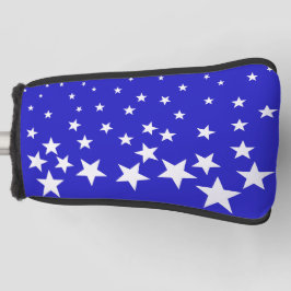 Wit sterpatroon op blauwe achtergrond golfheadcover
