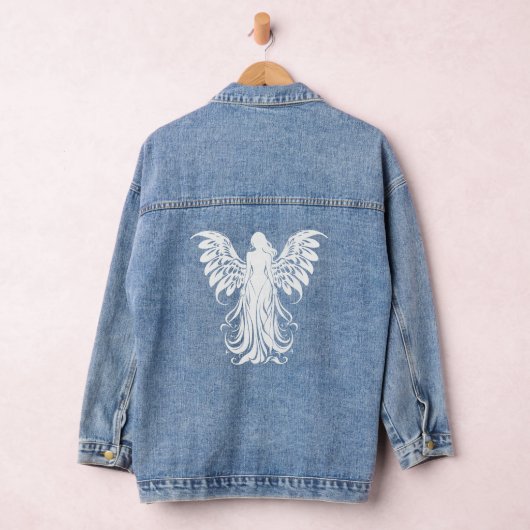Wit stralend etherisch embleem engelachtige schoon denim jacket (Hangar)