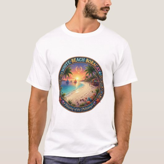 WIT STRAND BORACAY T-SHIRT (Voorkant)