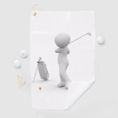 Wit stripfiguur swingend een golfclub Best Golfhanddoek (Insitu)