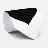 Wit Stropdas met zwarte harten (Opgerold)