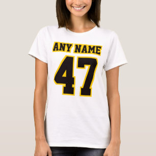 WIT-T-shirt voor WIT-BLACK GOLD Womens Basic Cotto T-shirt