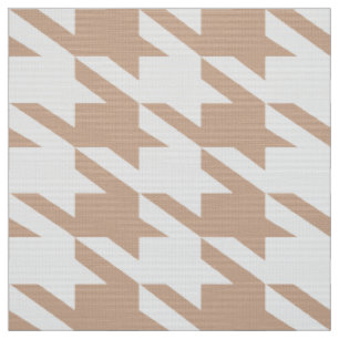 Wit & Tan Houndstooth naadloos patroon Stof