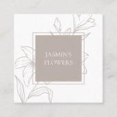 Wit & taupe | Chic Floral Label (Voorkant)