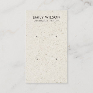 WIT TERRAZZO 2 STUD EARRING DISPLAY CARD VISITEKAARTJE