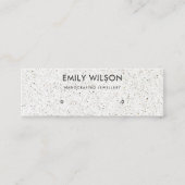 WIT TERRAZZO-TEXTURE STUD EARRING DISPLAY LOGO MINI VISITEKAARTJE (Voorkant)