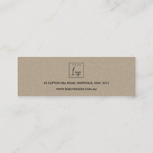 WIT TERRAZZO-TEXTURE STUD EARRING DISPLAY LOGO MINI VISITEKAARTJE (Achterkant)