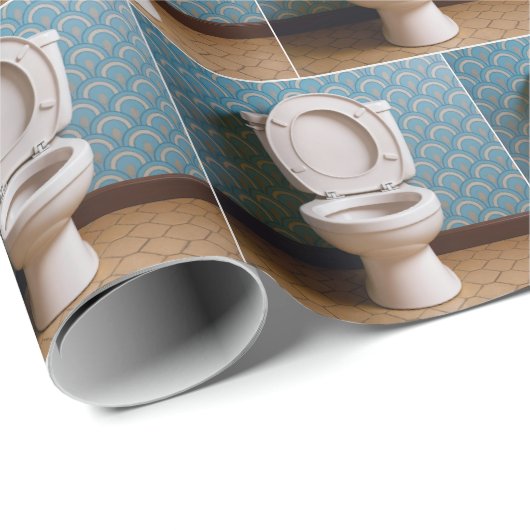 Wit toilet met de stoel PP Cadeaupapier (Rol Hoek)