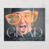 Wit Transparant Modern Fototekst Afstudeerder Kaar (Voorkant)