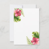 Wit Tropisch Hibiscus Chic Trouwtafel Nummer Kaart (Achterkant)