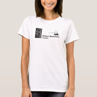 Wit tshirt met Urban Sketchers Dublin logo