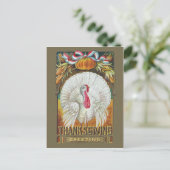 -wit Turkije en Thanksgiving groet Briefkaart (Staand voorkant)