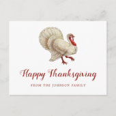 -wit Turkije Happy Thanksgiving Greetings Briefkaart (Voorkant)