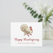 -wit Turkije Happy Thanksgiving Greetings Briefkaart (Staand voorkant)