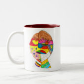 wit tweekleurige koffiemok (Links)