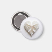 Wit vederachtig hart magneet (Voorkant / Achterkant)