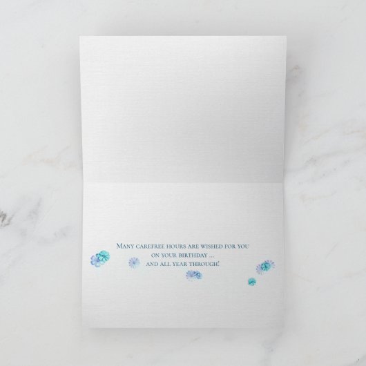 wit venster met oceaankust verjaardag kaart (Binnen)