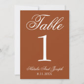 Wit Verbrand Oranje Oud Geld Trouwtafel Nummer Kaart (Voorkant)