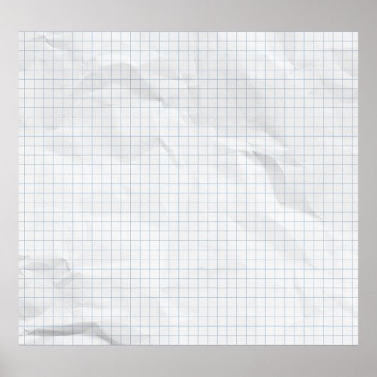 Wit verfrommeld papier blauwe lijnen poster (Voorkant)