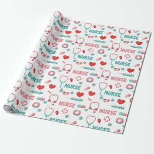 Wit verpleegstersleven Naadloos patroon (1) Cadeaupapier