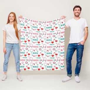Wit verpleegstersleven Naadloos patroon (1) Fleece Deken