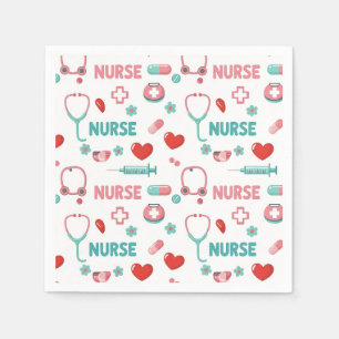 Wit verpleegstersleven Naadloos patroon (1) Servet