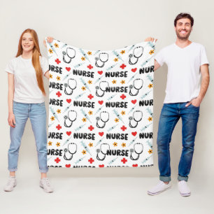 Wit verpleegstersleven Naadloos patroon (2) Fleece Deken
