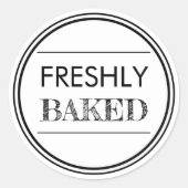 Wit | Vers gebakken broodbakkerij Ronde Sticker (Voorkant)