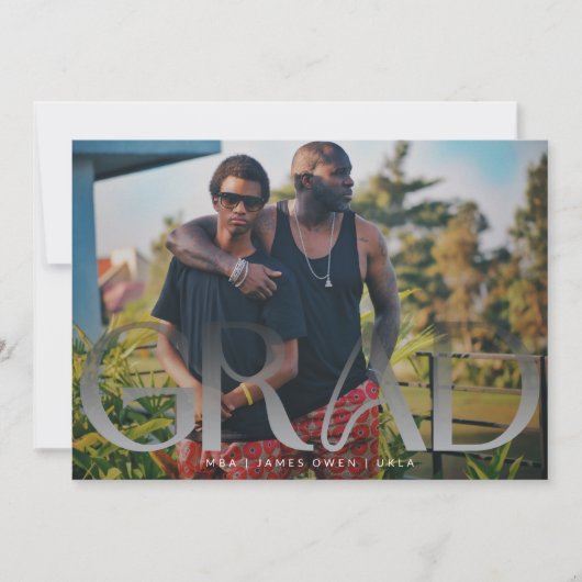 Wit Vervagen Afstudeerder Modern Photo Uni Aankondiging (Voorkant)