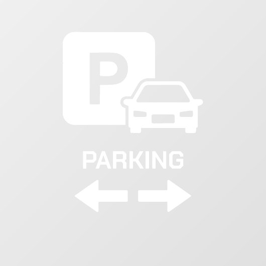 Wit Vet Richtingsparkeervlak Raamsticker (Vel)