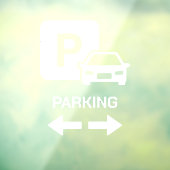 Wit Vet Richtingsparkeervlak Raamsticker (Vel 3)