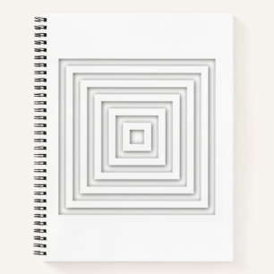 Wit vierkant geometrisch notitieboek