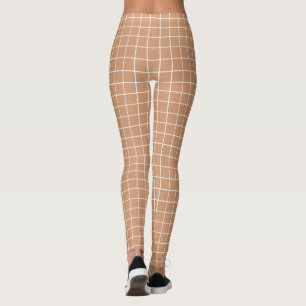 Wit vierkant met aangepaste achtergrondkleur L Leggings