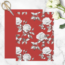 Wit vintage roos scrapboekpapier