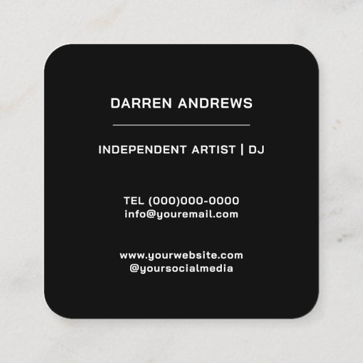 Wit Vinyl LP | Muziek QR Code Vierkante Visitekaartje (Achterkant)