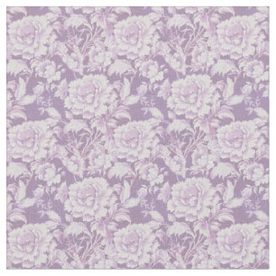 Wit / violet Roos Bloemen ontwerp Stof