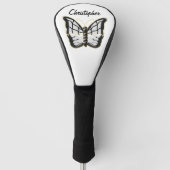 Wit Vlinder Ontwerp Golfheadcover (Voorkant)