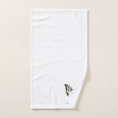 Wit Vlinderontwerp met Monogram Bad Handdoek (Handdoek)
