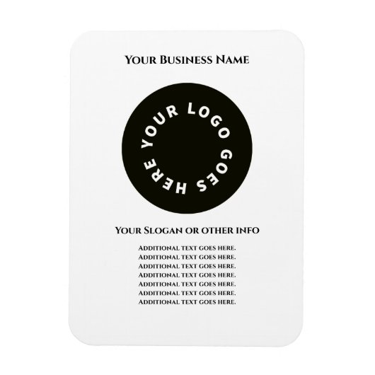 Wit voeg je eigen tekst en logo toe magneet (Verticaal)