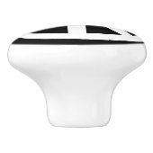 Wit Vredesbord op Zwart Keramische Knop (Zijkant)