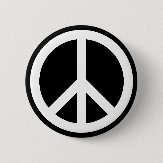 Wit Vredessymbool Ronde Button 5,7 Cm (Voorkant)