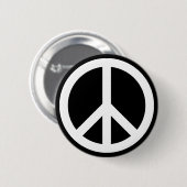 Wit Vredessymbool Ronde Button 5,7 Cm (Voorkant /achterkant)