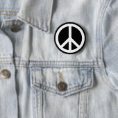 Wit vredessymbool ronde button 5,7 cm (In situ)