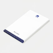 Wit w / Blauw Faux Glitter Olifant & Border, Naam Post-it® Notes (Schuin)
