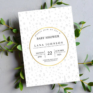 wit water druppels patroon Waterverf baby shower Kaart