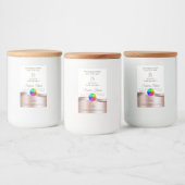 Wit Wavy Roos Goud Logo Monogram Productlabel Voedselcontainer Etiket (Flessen)